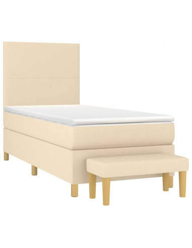 Giroletto a Molle con Materasso Crema 90x190 cm in Tessuto