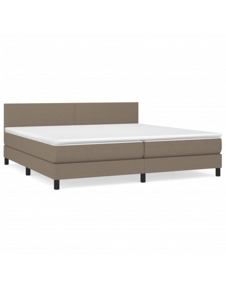 Giroletto a Molle con Materasso Tortora 200x200 cm in Tessuto
