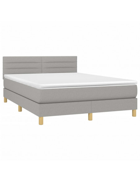 Giroletto a Molle con Materasso Grigio Chiaro 140x200cm Tessuto