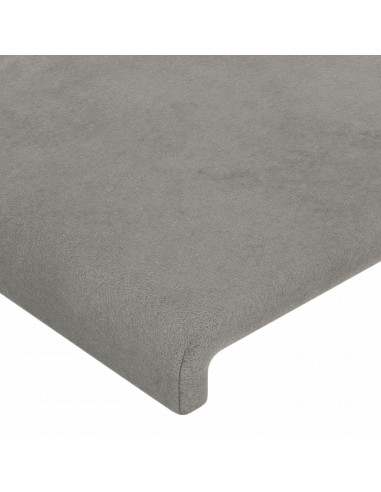 Giroletto con Testiera Grigio Chiaro 90x190 cm in Velluto