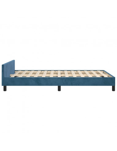 Giroletto con Testiera Blu Scuro 120x200 cm in Velluto