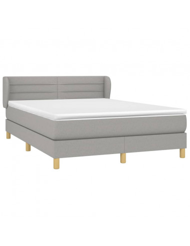 Giroletto a Molle con Materasso Grigio Chiaro 140x200cm Tessuto