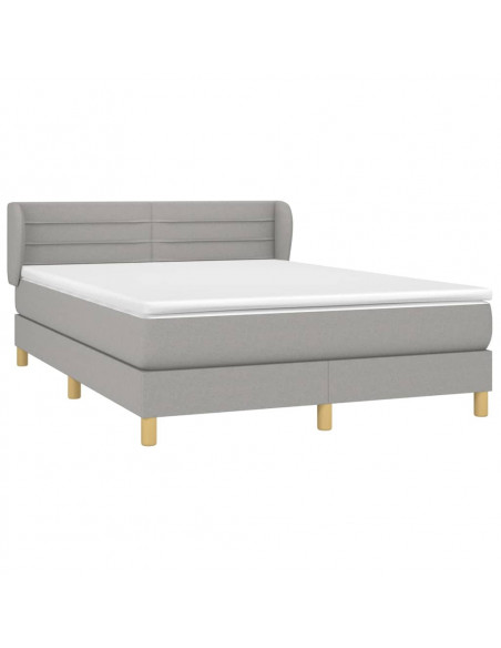 Giroletto a Molle con Materasso Grigio Chiaro 140x200cm Tessuto