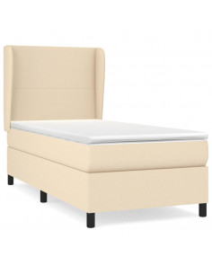 Giroletto a Molle con Materasso Crema 90x190 cm in Tessuto 2