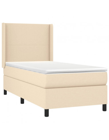 Giroletto a Molle con Materasso Crema 90x190 cm in Tessuto