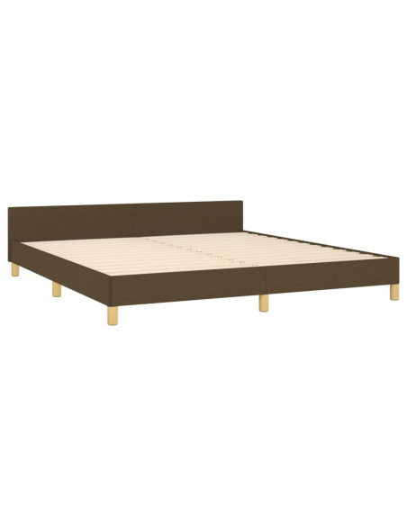 Giroletto con Testiera Marrone Scuro 180x200 cm in Tessuto