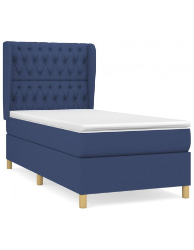 Giroletto a Molle con Materasso Blu 90x190 cm in Tessuto