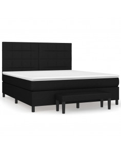 Giroletto a Molle con Materasso Nero 180x200 cm in Tessuto 2