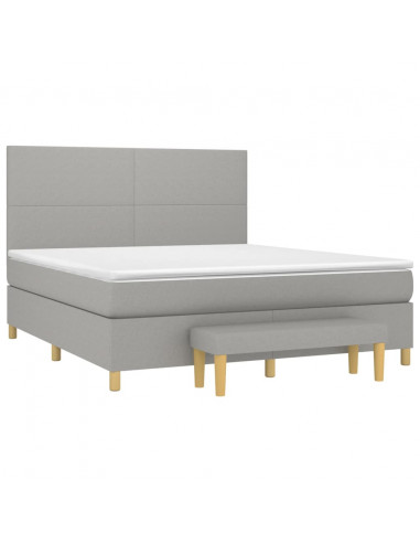 Giroletto a Molle con Materasso Grigio Chiaro180x200 cm Tessuto