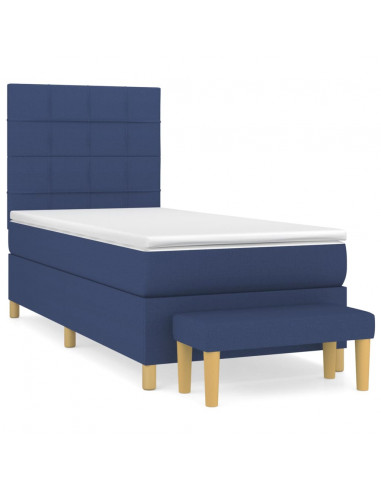 Giroletto a Molle con Materasso Blu 90x190 cm in Tessuto