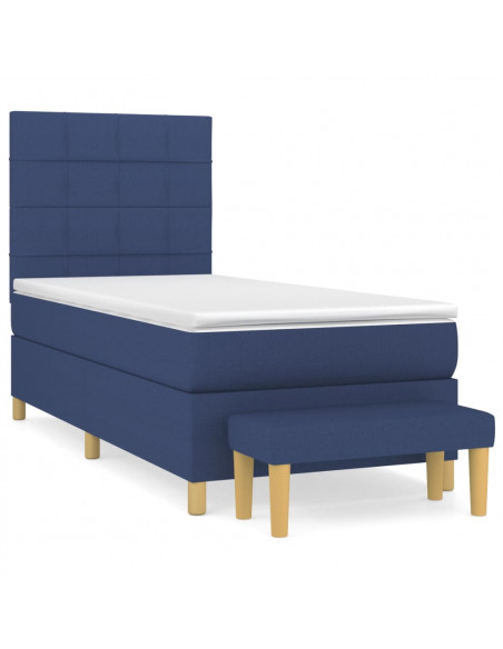 Giroletto a Molle con Materasso Blu 90x190 cm in Tessuto