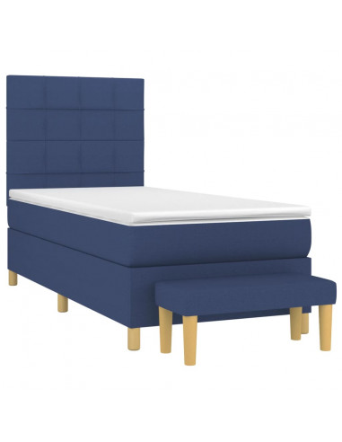 Giroletto a Molle con Materasso Blu 90x190 cm in Tessuto