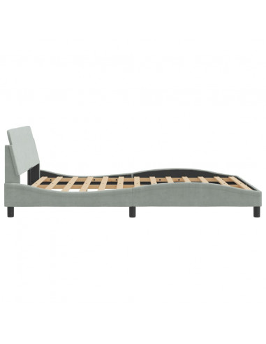 Giroletto con Testiera Grigio Chiaro 140x200 cm in Velluto