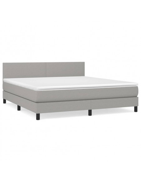 Giroletto a Molle con Materasso Grigio Chiaro180x200 cm Tessuto