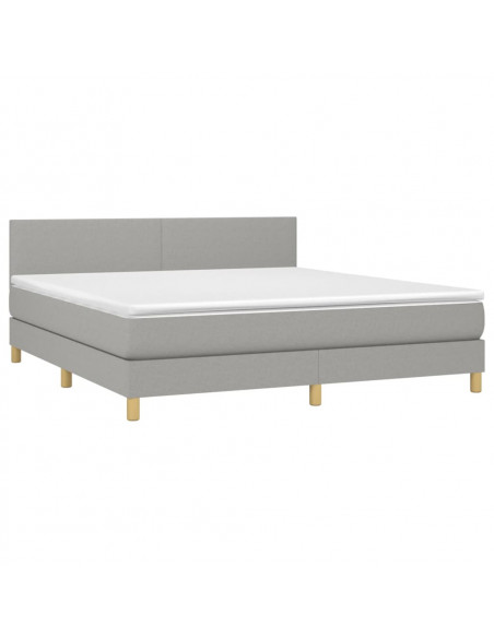 Giroletto a Molle con Materasso Grigio Chiaro180x200 cm Tessuto