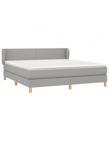 Giroletto a Molle con Materasso Grigio Chiaro180x200 cm Tessuto