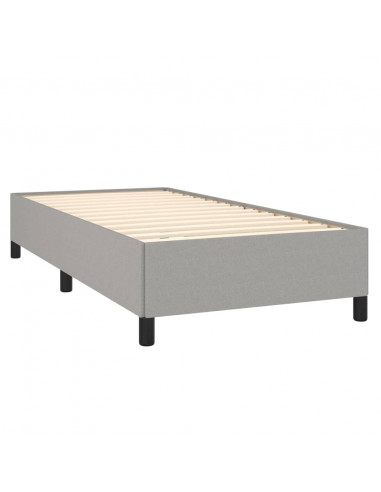 Giroletto a Molle con Materasso Grigio Chiaro 90x190 cm Tessuto
