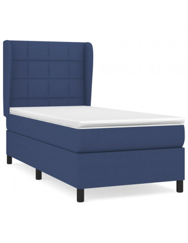 Giroletto a Molle con Materasso Blu 90x190 cm in Tessuto