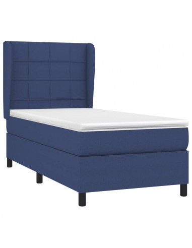 Giroletto a Molle con Materasso Blu 90x190 cm in Tessuto