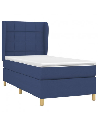 Giroletto a Molle con Materasso Blu 90x190 cm in Tessuto