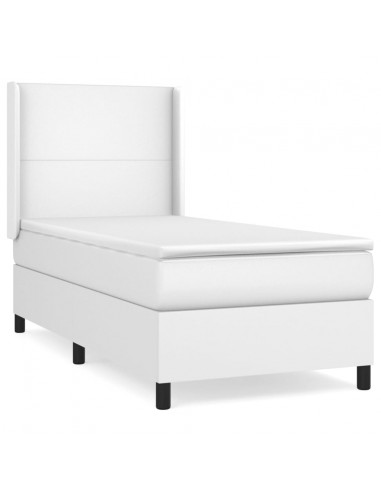 Giroletto a Molle con Materasso Bianco 90x200 cm in Similpelle