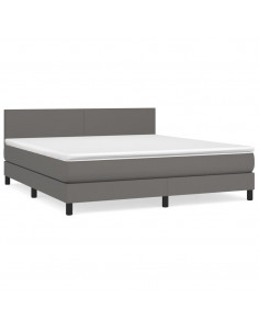 Giroletto a Molle con Materasso Grgio 180x200 cm in Similpelle 2