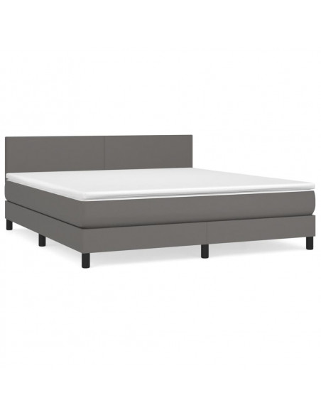 Giroletto a Molle con Materasso Grgio 180x200 cm in Similpelle