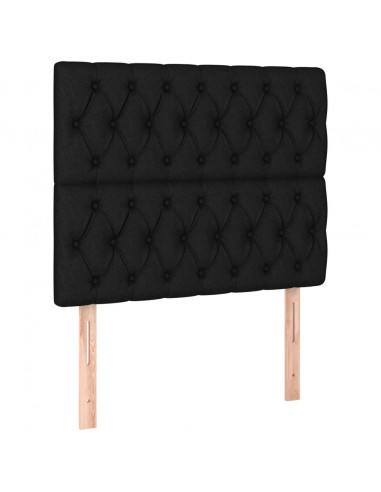 Giroletto con Testiera Nero 90x200 cm in Tessuto