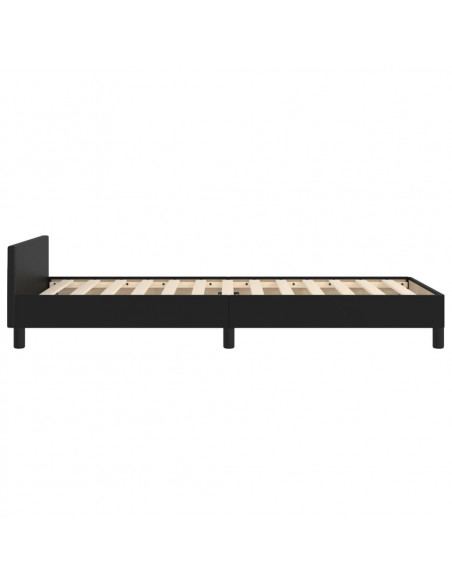 Giroletto con Testiera Nero 80x200 cm in Similpelle