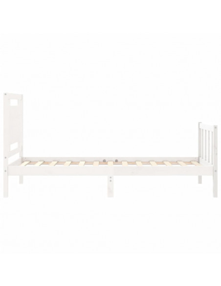 Giroletto con Testiera Bianco Small Single Legno Massello