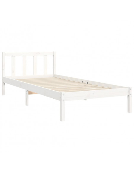 Giroletto con Testiera Bianco Small Single Legno Massello