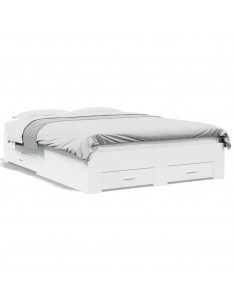 Giroletto con Cassetti Bianco 135x190 cm in Legno Multistrato 2