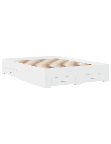 Giroletto con Cassetti Bianco 135x190 cm in Legno Multistrato