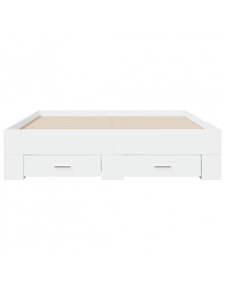 Giroletto con Cassetti Bianco 135x190 cm in Legno Multistrato