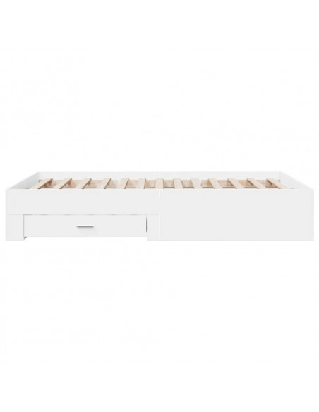 Giroletto con Cassetti Bianco 135x190 cm in Legno Multistrato