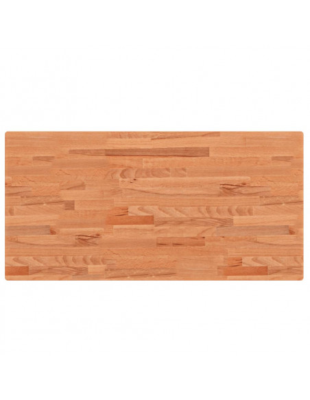 Piano Bagno 100x50x4 cm in Legno Massello di Faggio