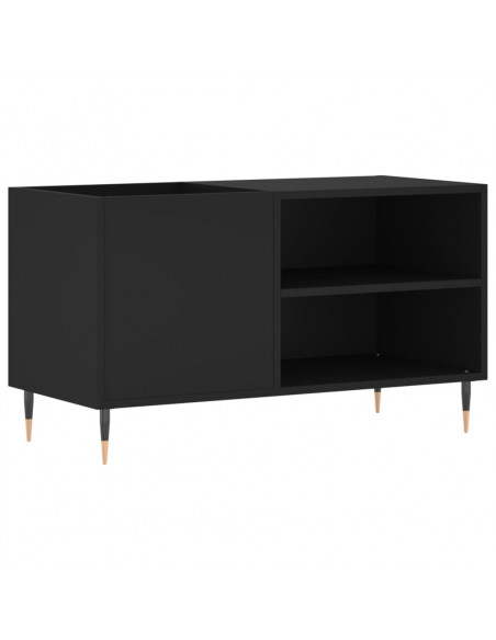 Mobile Porta Dischi Nero 85x38x48 cm in Legno Multistrato