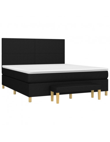 Giroletto a Molle con Materasso Nero 180x200 cm in Tessuto