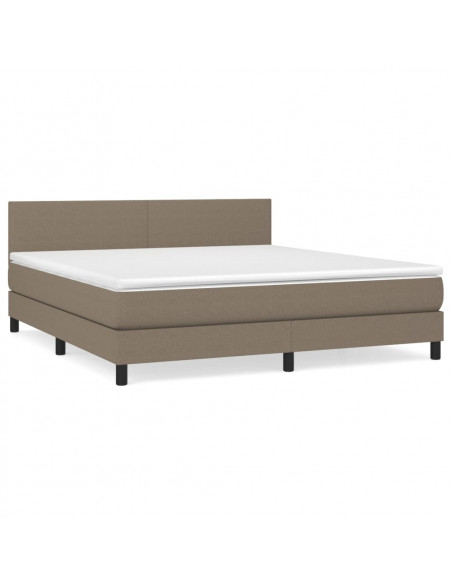 Giroletto a Molle con Materasso Tortora 160x200 cm in Tessuto