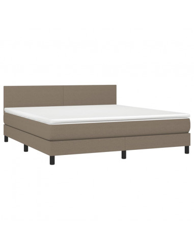 Giroletto a Molle con Materasso Tortora 160x200 cm in Tessuto