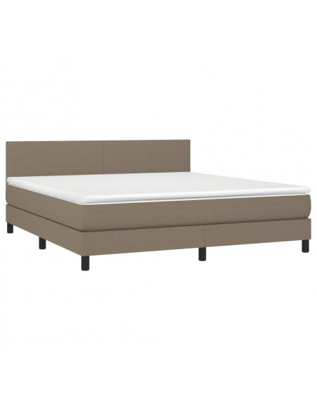 Giroletto a Molle con Materasso Tortora 160x200 cm in Tessuto