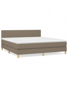 Giroletto a Molle con Materasso Tortora 160x200 cm in Tessuto 2