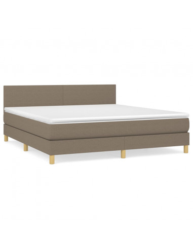 Giroletto a Molle con Materasso Tortora 160x200 cm in Tessuto