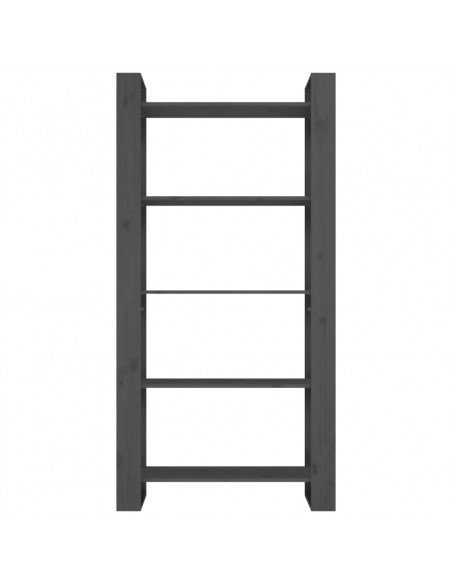 Libreria/Divisorio Grigio 80x35x160 cm Legno Massello