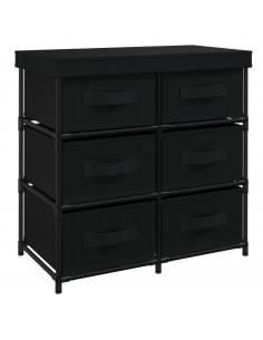 Armadietto con 6 Cassetti 55x29x55 cm Nero in Acciaio 2