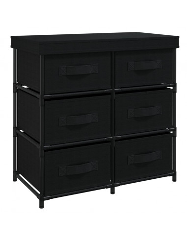Armadietto con 6 Cassetti 55x29x55 cm Nero in Acciaio
