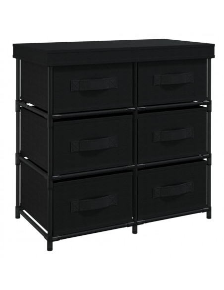 Armadietto con 6 Cassetti 55x29x55 cm Nero in Acciaio