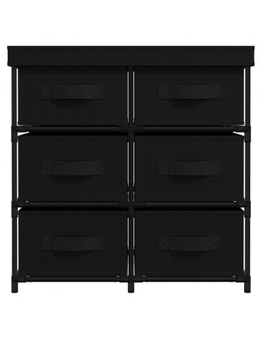 Armadietto con 6 Cassetti 55x29x55 cm Nero in Acciaio