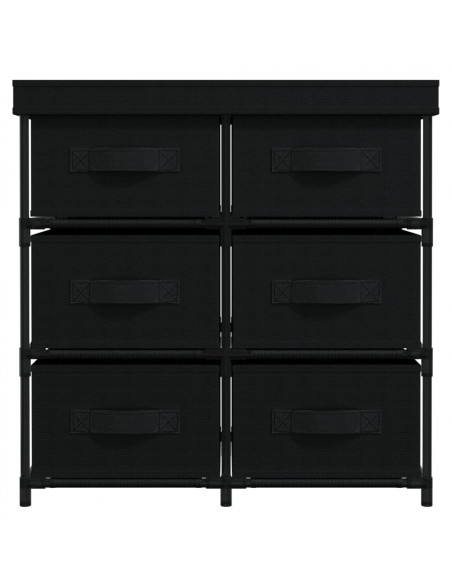 Armadietto con 6 Cassetti 55x29x55 cm Nero in Acciaio