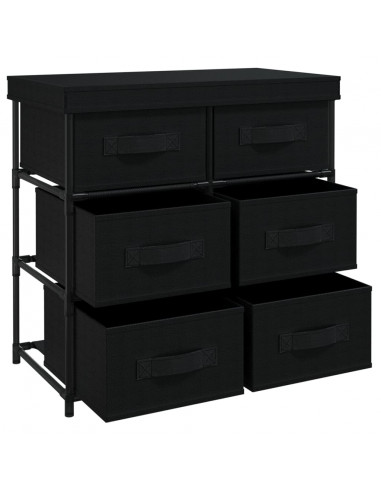 Armadietto con 6 Cassetti 55x29x55 cm Nero in Acciaio